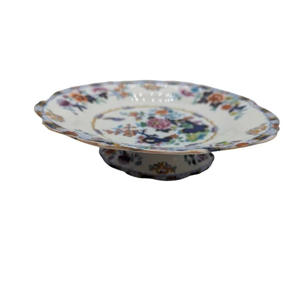 Antique Minton Oriental Japan Floral Pedestal Plate 10